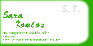 sara komlos business card