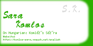 sara komlos business card